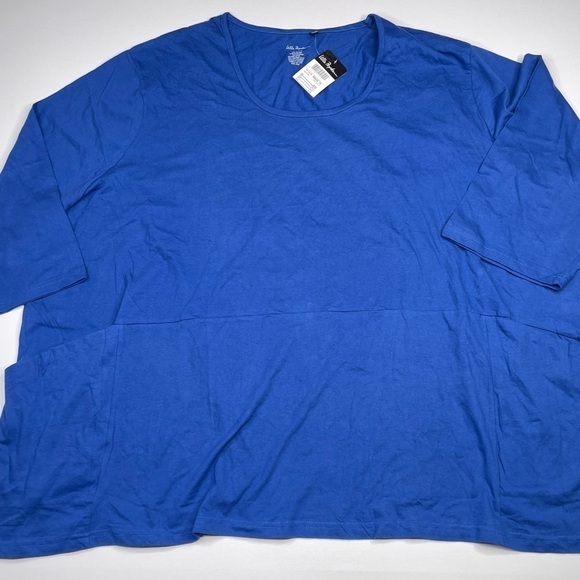 Ulla Popkin Top Tee Long Sleeve Royal Blue Summer Spring Comfy Cotton 6X New - Picture 1 of 10